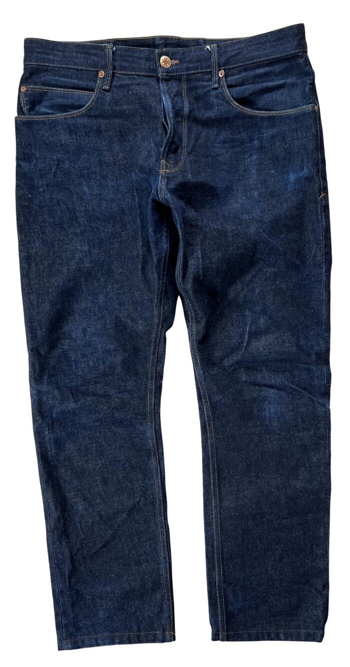 Avila Mens 35 Blue Chino Slim Tapered Denim Cotton 5-Pocket Flat Front Casual